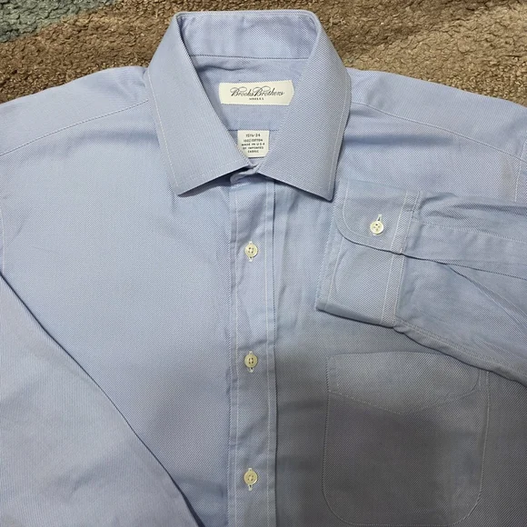 Brooks Brothers Light Blue Men's Dress Shirt - Picture 1 of 6